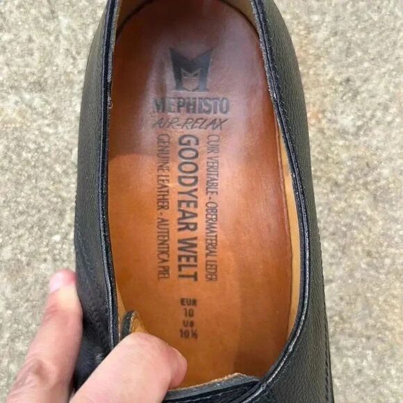 Mephisto Air Relax Marlon Goodyear Welt Black Pebble Grain Men’s Sz 10.5 - Picture 6 of 12